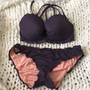 Victorias Secret scalloped Purple Bikini S/m